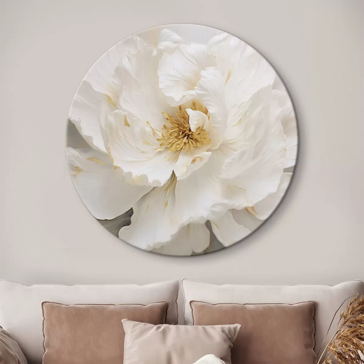 Quadri rotondi Grande fiore bianco r43126