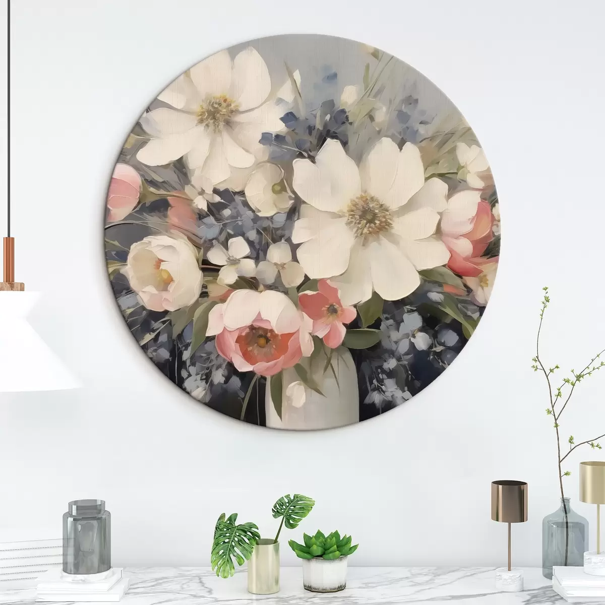 Quadri rotondi Fiori in un vaso r43202