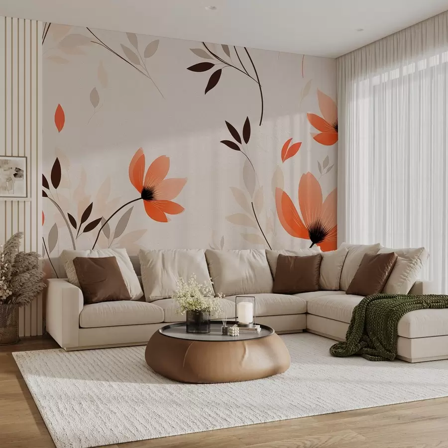 Carta da parati Floreale Un motivo floreale minimalista n. w08850