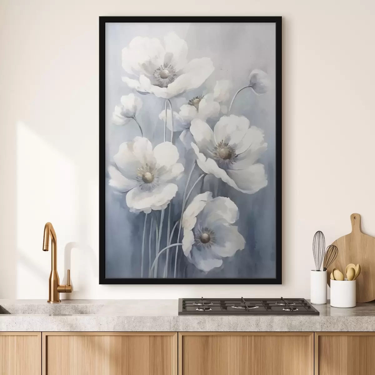 Poster Fiori bianchi vintage f43046