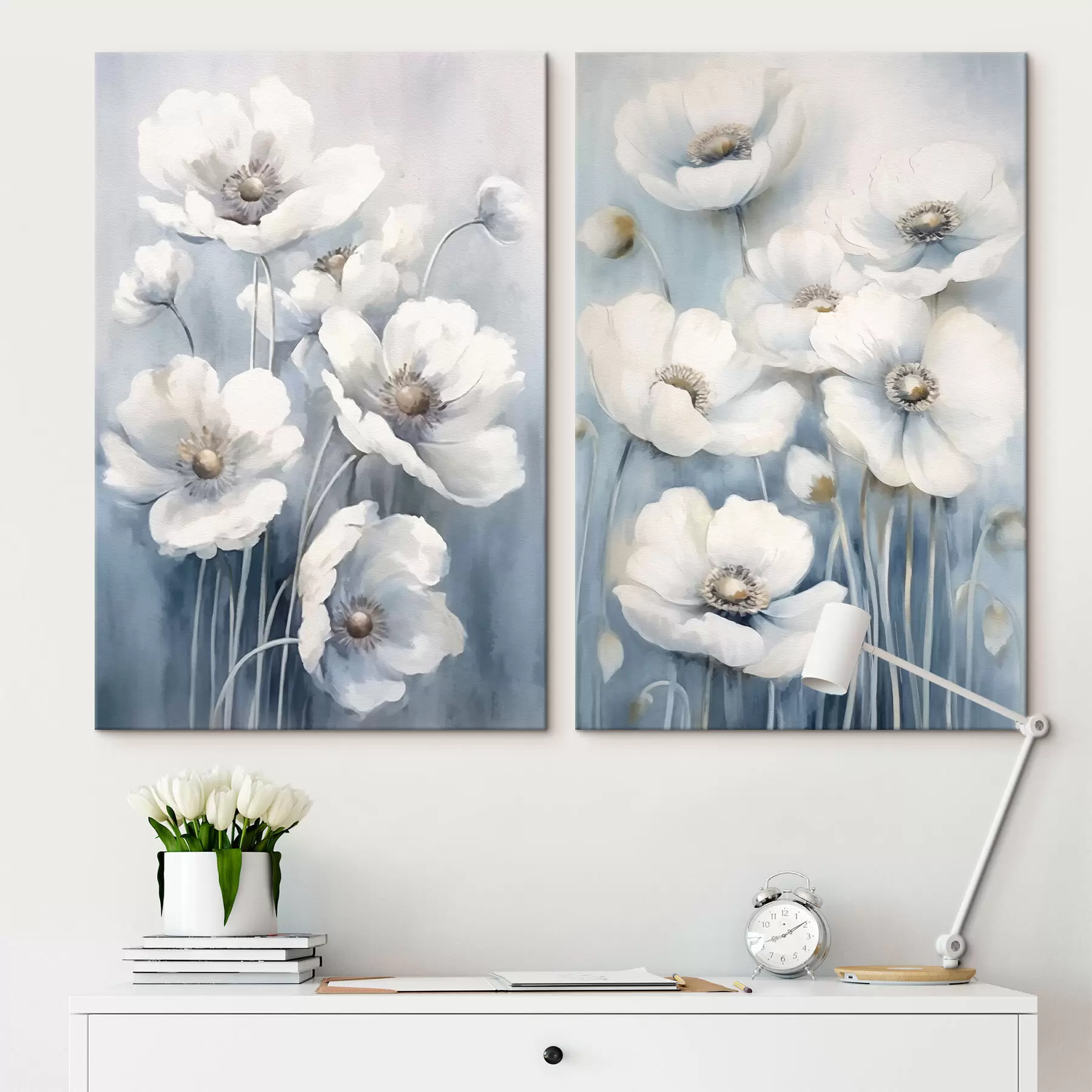 carta da parati Fiori bianchi vintage nr. m00430