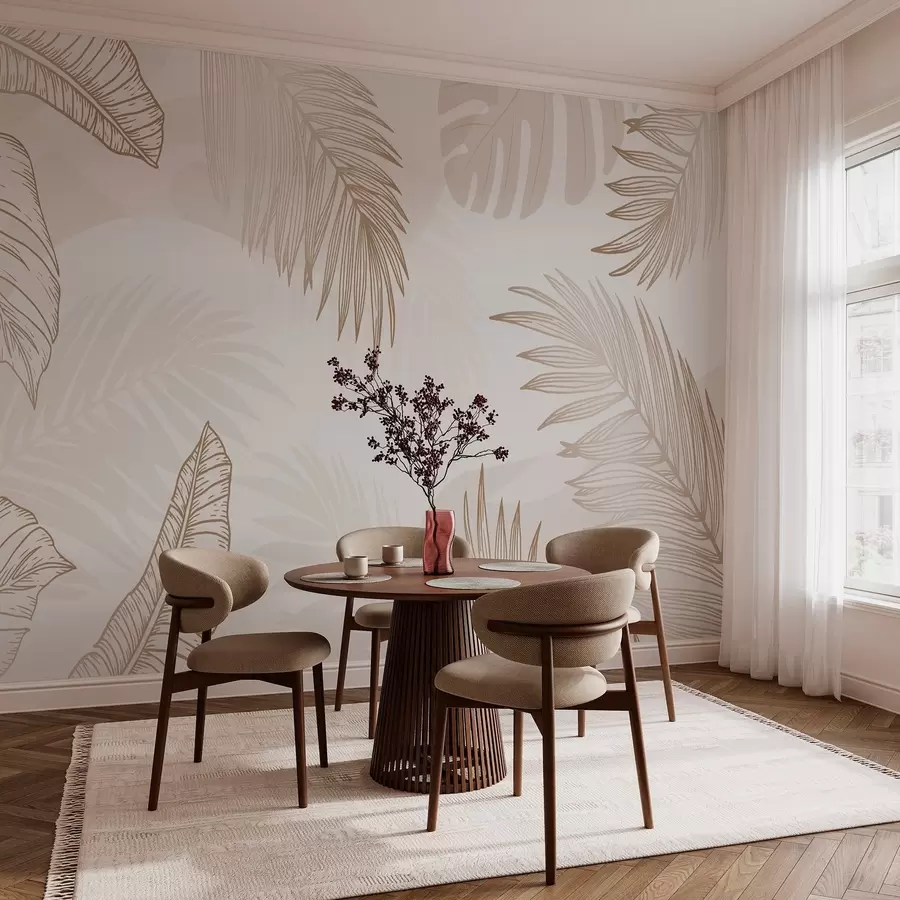 carta da parati Foglie tropicali in stile grafico nr. w03260