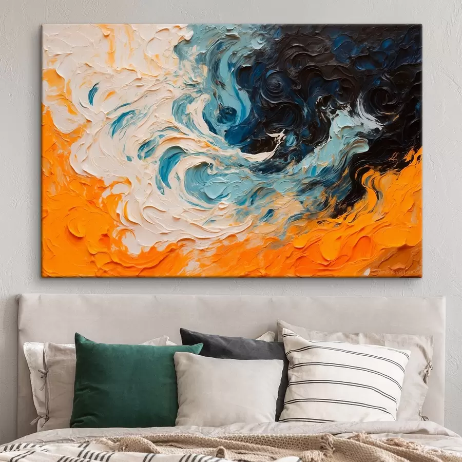 carta da parati Mare impetuoso astratto in stile pittura ad olio nr. s43095