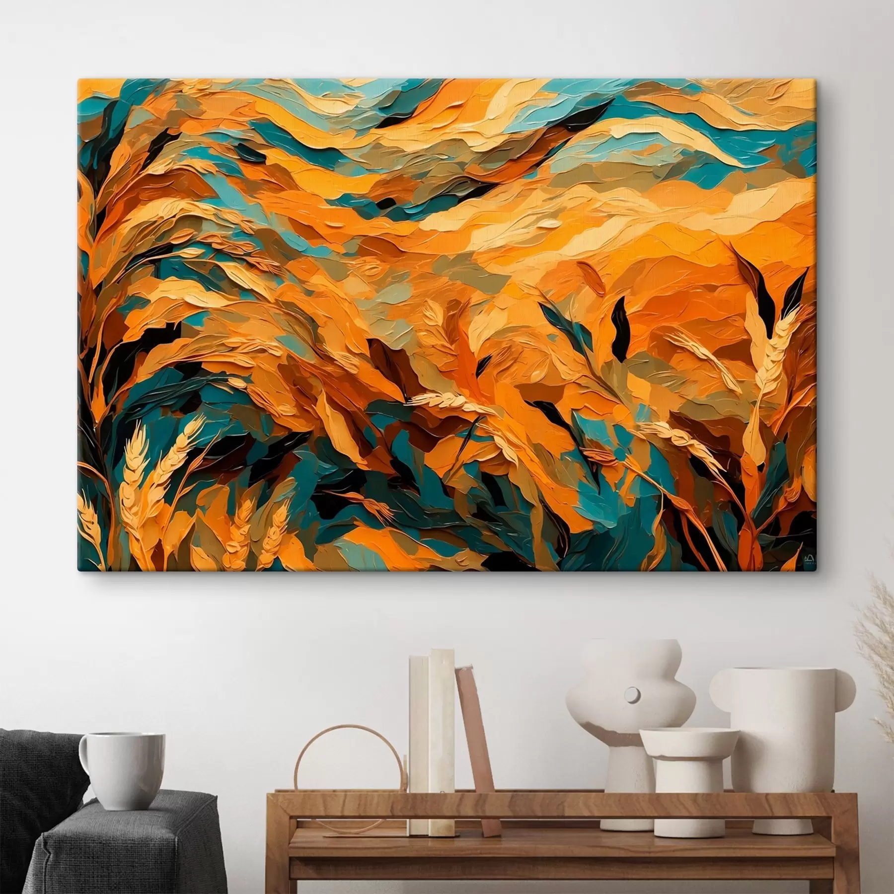 carta da parati Campo di grano astratto in stile pittura ad olio nr. s43096