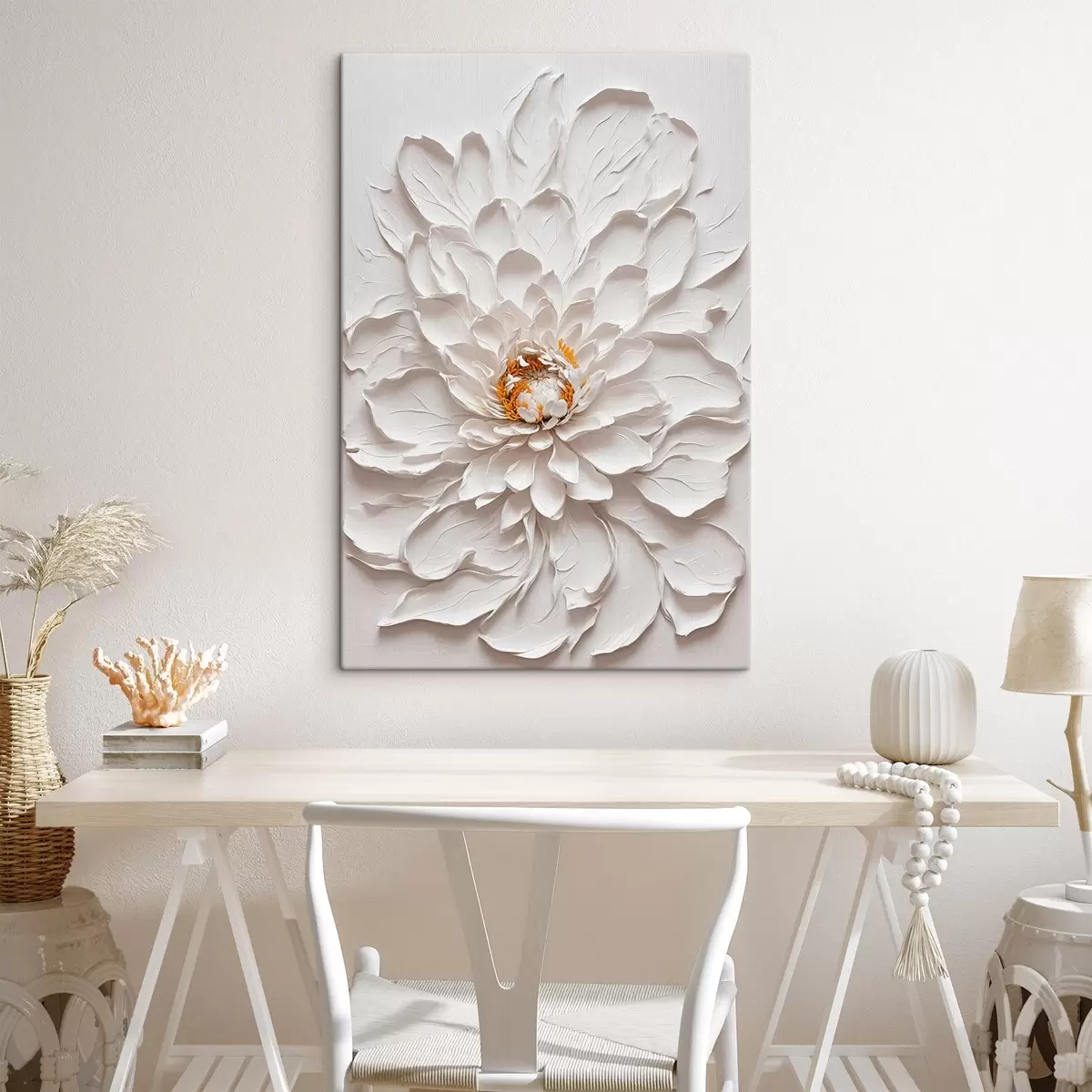 carta da parati Fiore bianco su sfondo chiaro nr. s43114