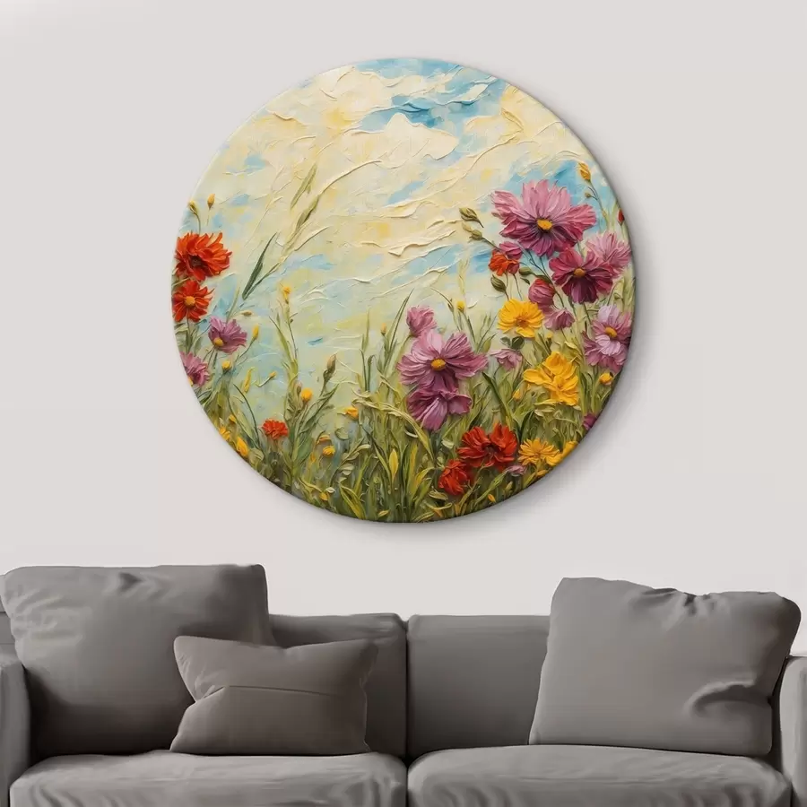 carta da parati Campo di fiori in stile pittura ad olio nr. r43102