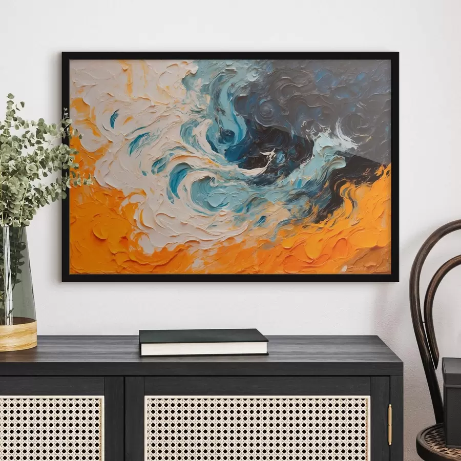 carta da parati Mare impetuoso astratto in stile pittura ad olio nr. f43095