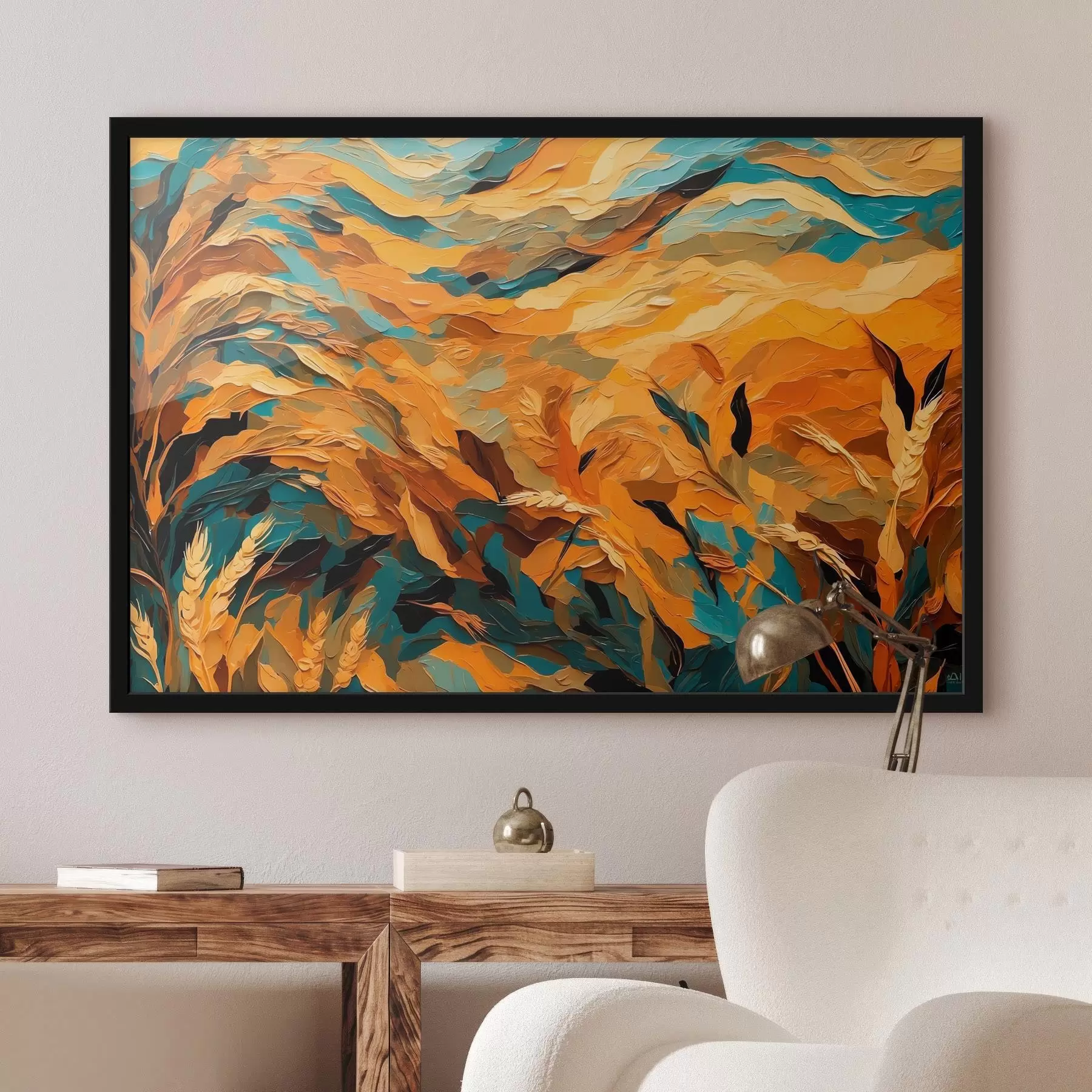 carta da parati Campo di grano astratto in stile pittura ad olio nr. f43096