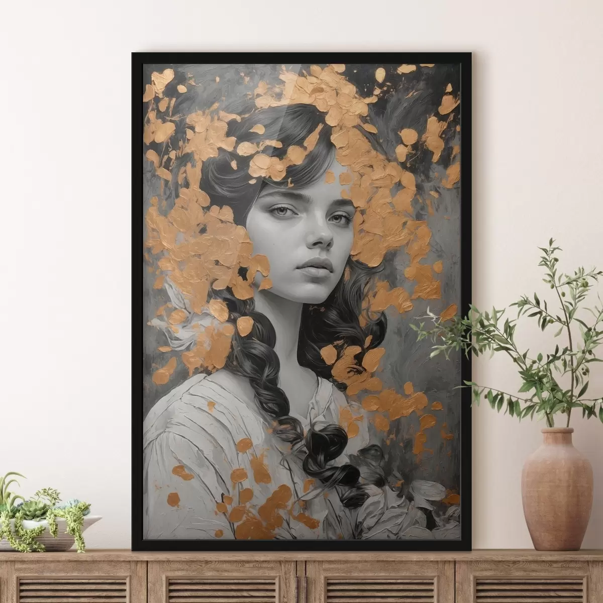 Poster Ritratto di ragazza a matita f43098