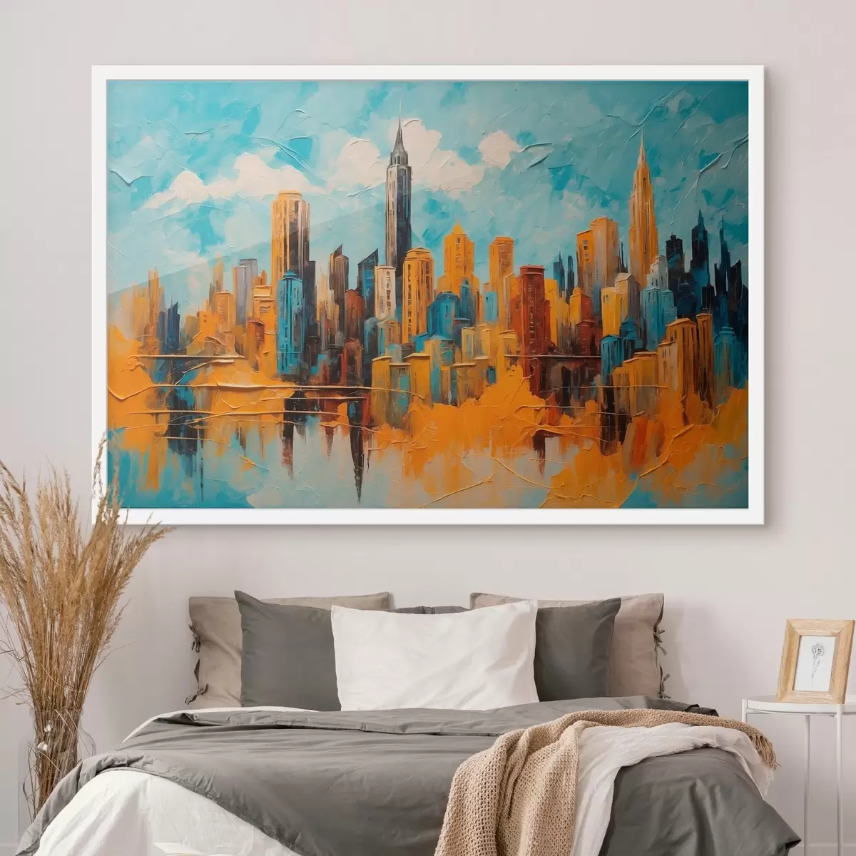 Poster Città in stile pittura ad olio f43108