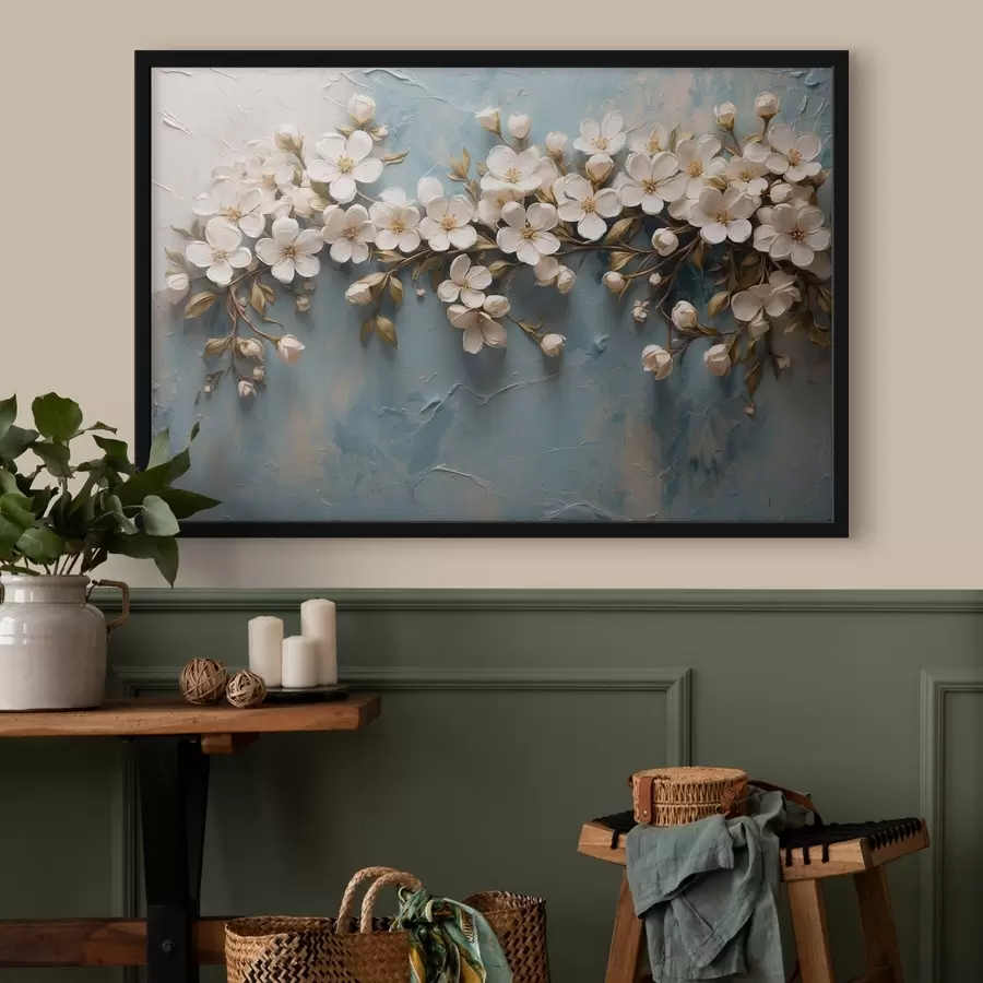 carta da parati Ramo con fiori su sfondo in stile acrilico nr. f43111