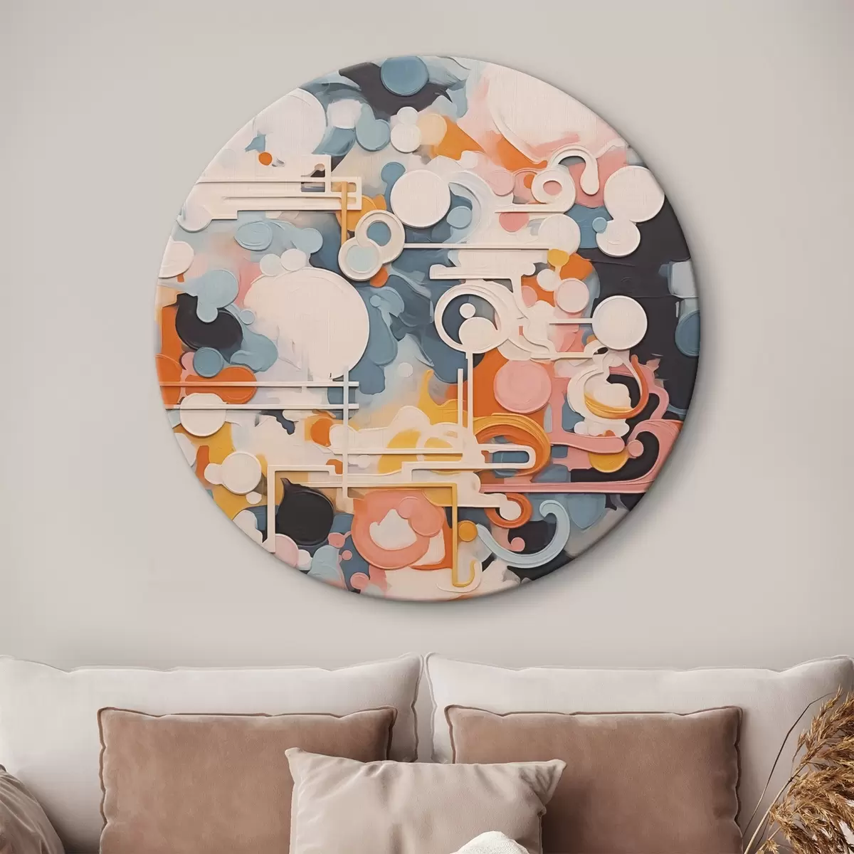 Quadri rotondi Astrazione imitazione della pittura r43227