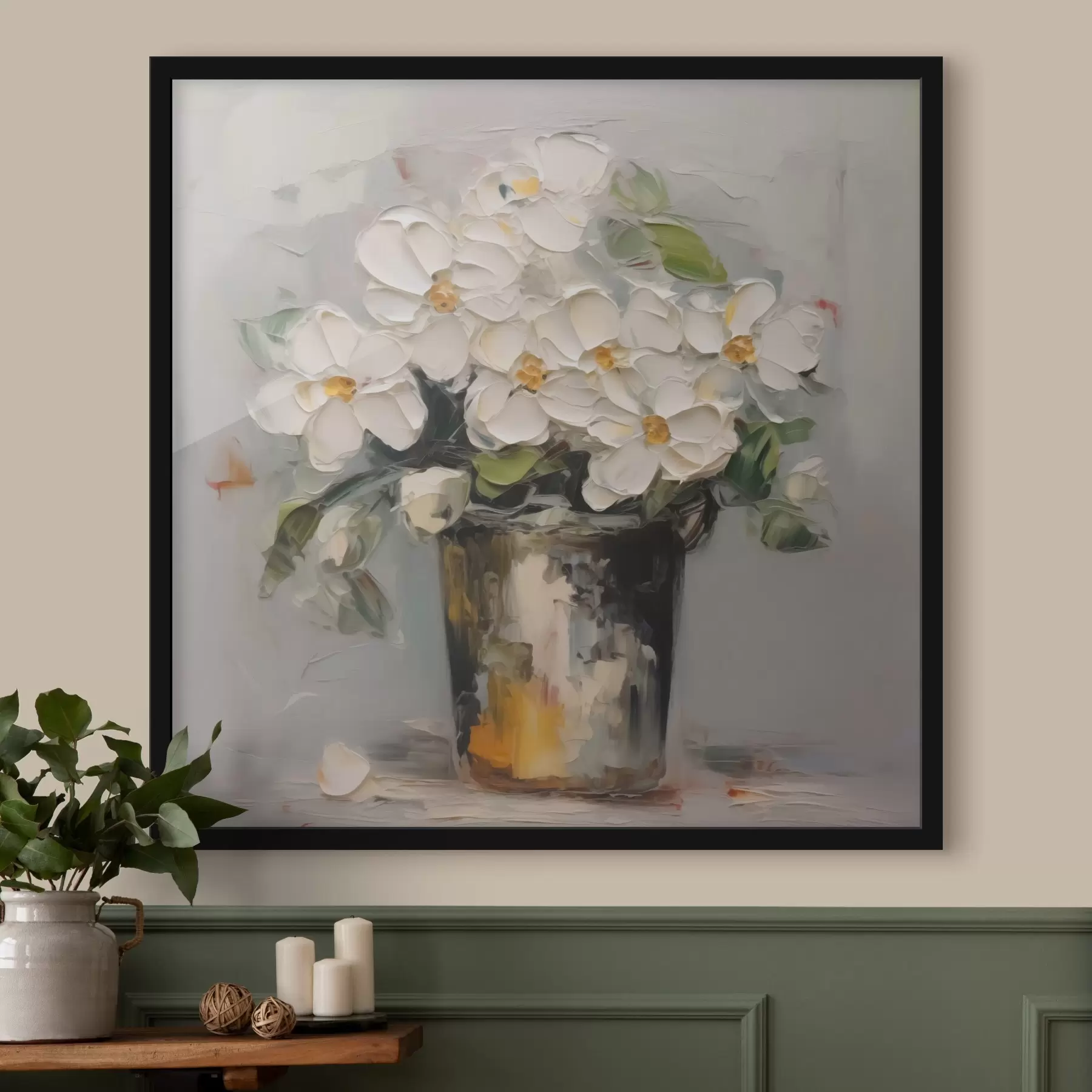 carta da parati Fiori in un secchio imitazione di pittura nr. f43228