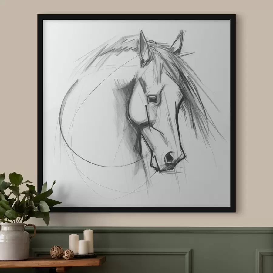 carta da parati Schizzo di imitazione del cavallo nr. f43231