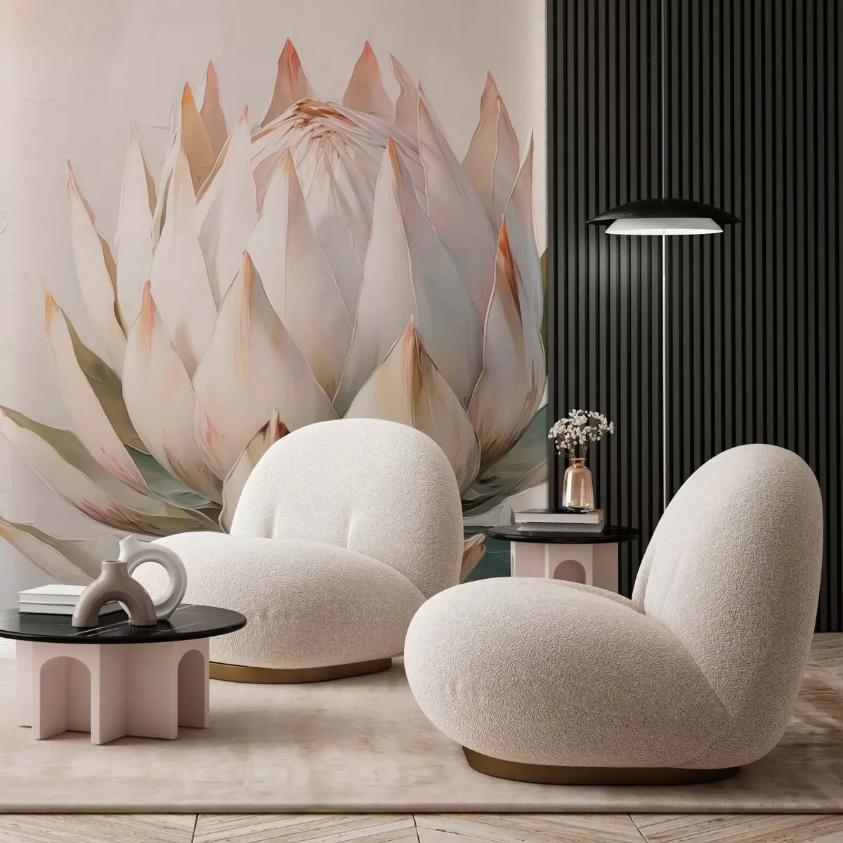 carta da parati Pittura a imitazione dei fiori di carciofo nr. w03353