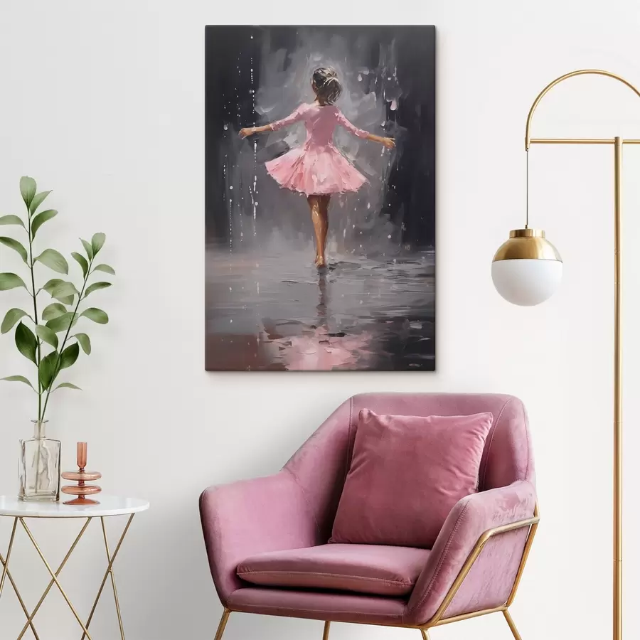 carta da parati Persone, ragazza in abito rosa, imitazione di pittura ad olio nr. s43258