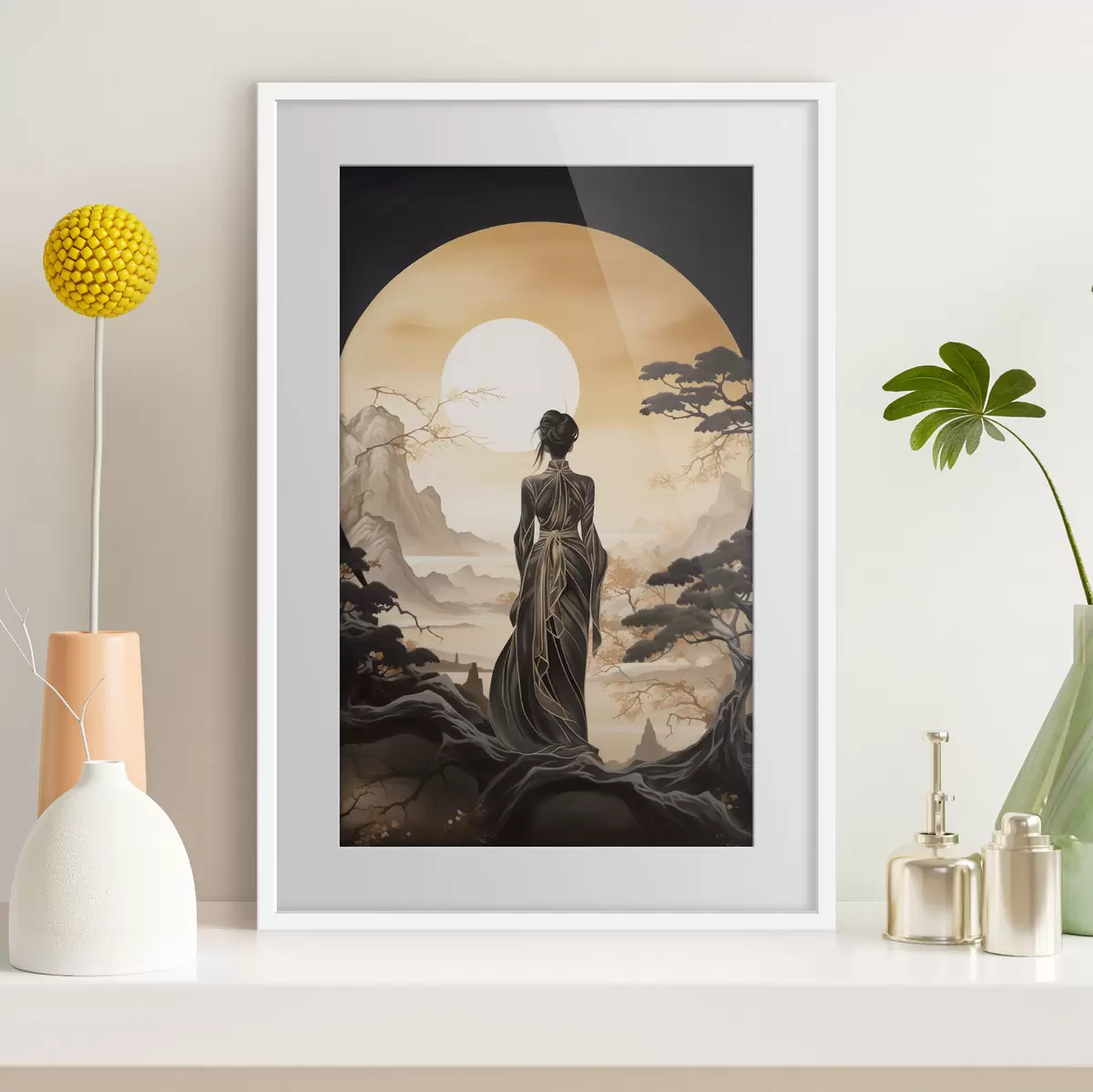 Poster Sagoma e bagliore f43256