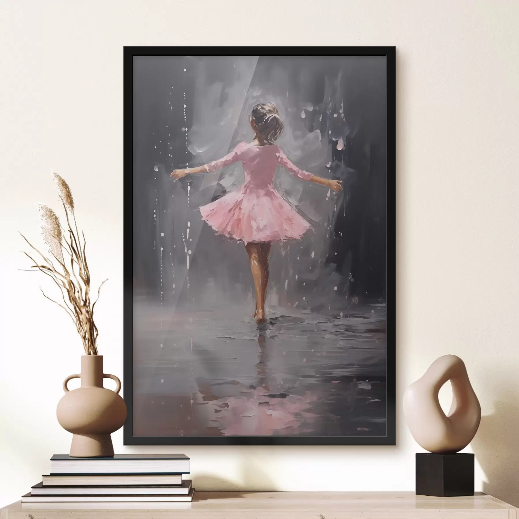 carta da parati Persone, ragazza in abito rosa, imitazione di pittura ad olio nr. f43258