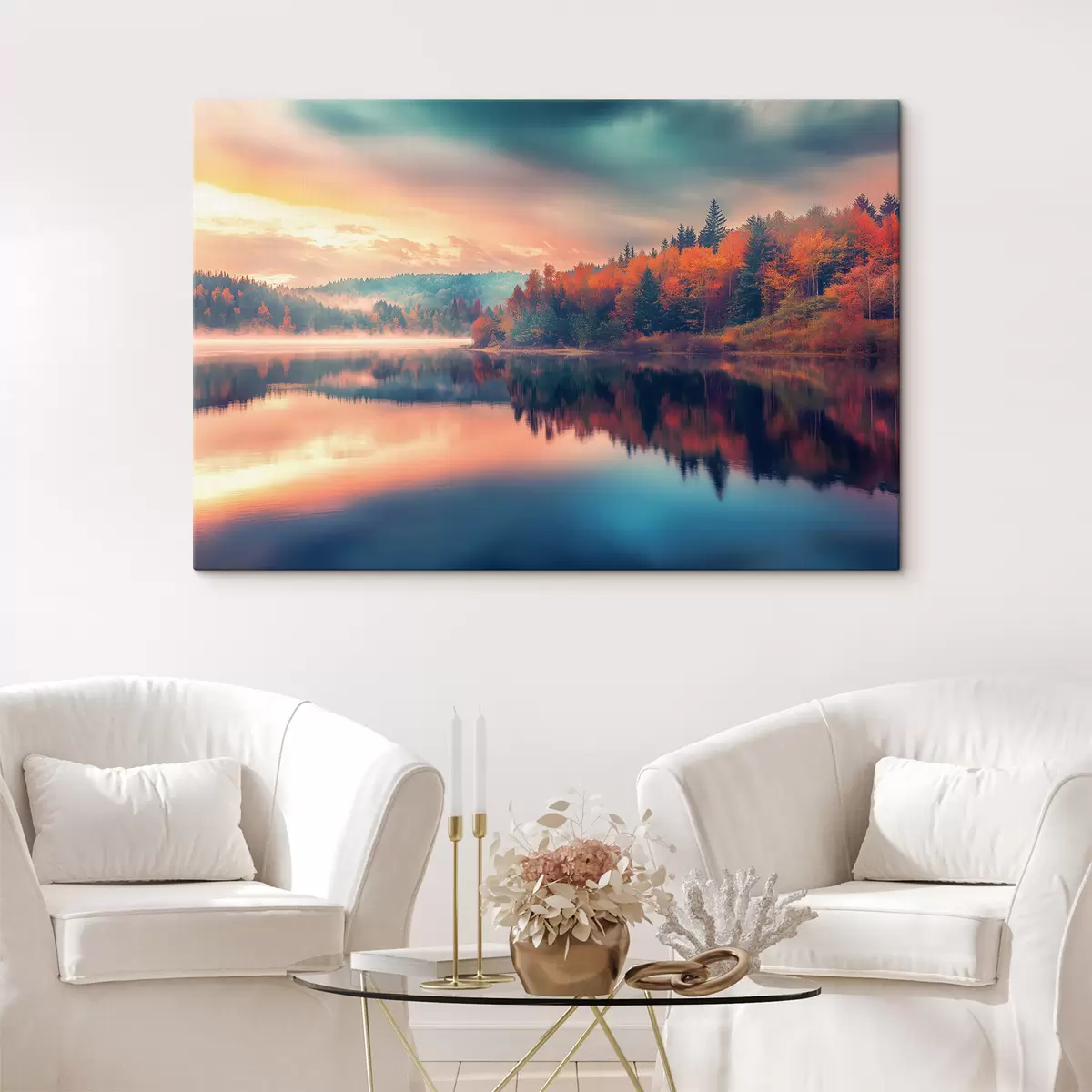 carta da parati L'alba sul lago in autunno nr. s43290