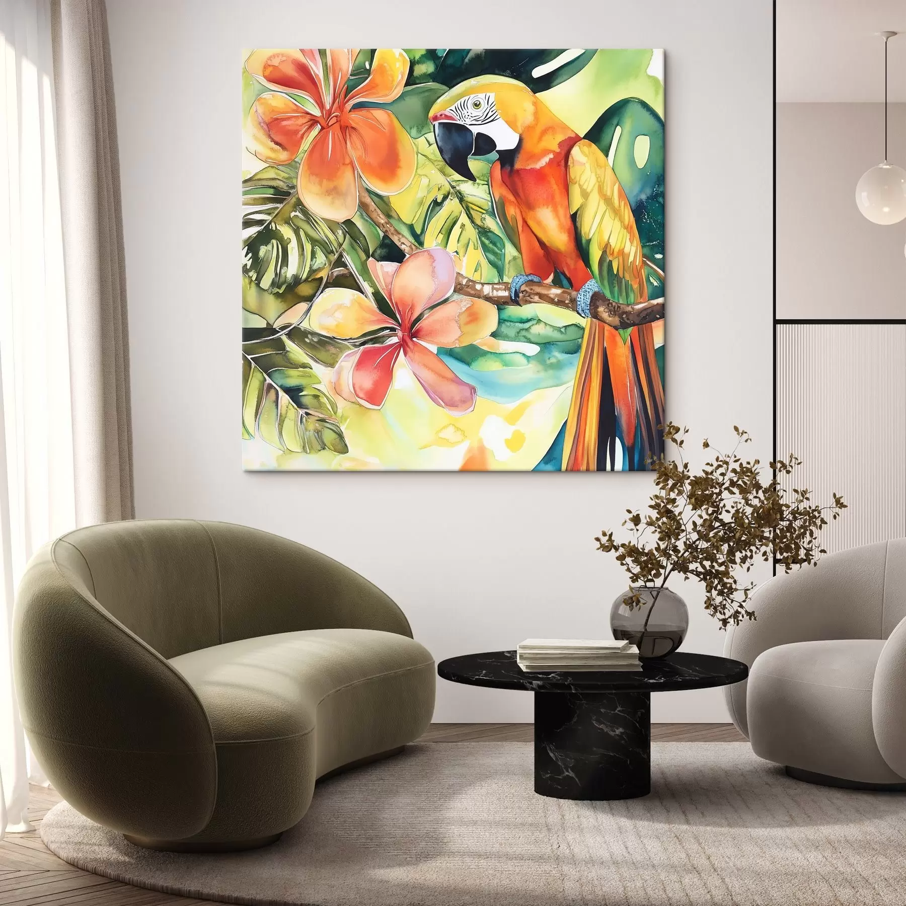 carta da parati Pappagallo luminoso nr. s43307