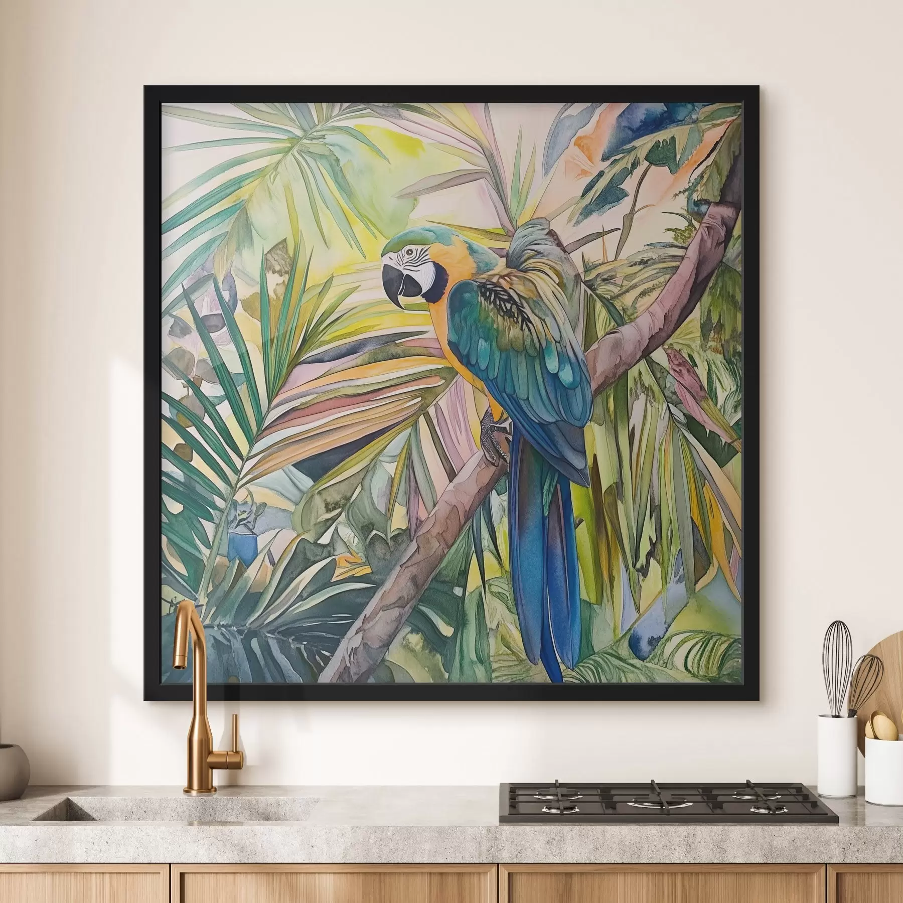 carta da parati Pappagallo su un albero nr. f43306