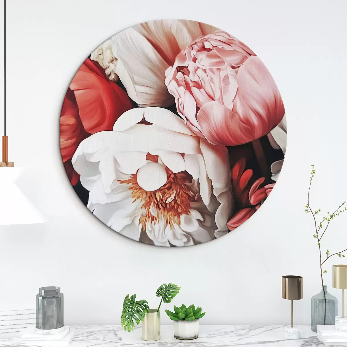 Quadri rotondi Fiori delicati r43291
