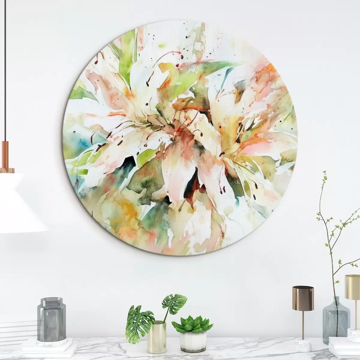 Quadri rotondi Disegno astratto di fiori r43298