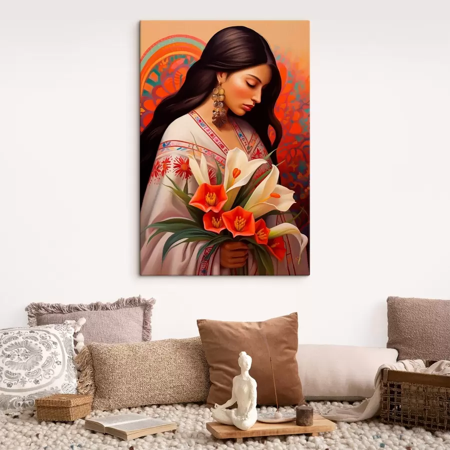 carta da parati Immagine tradizionale con un bouquet di gigli nr. s43268