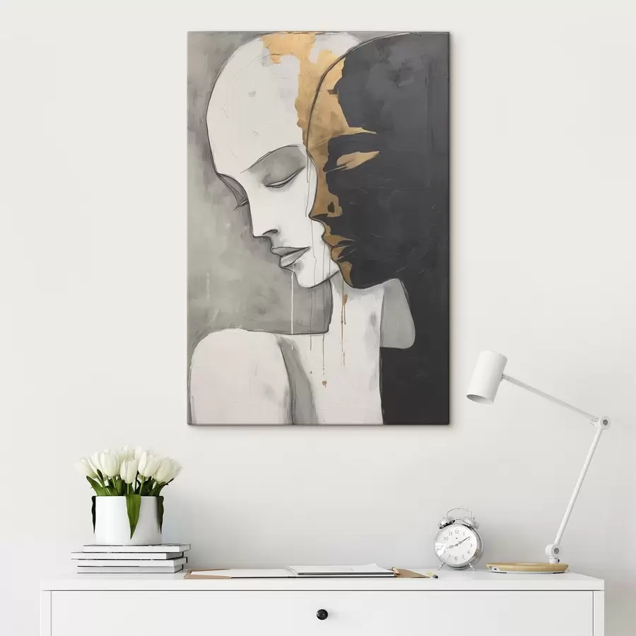 carta da parati Silhouette contrastanti con accenti astratti nr. s43280