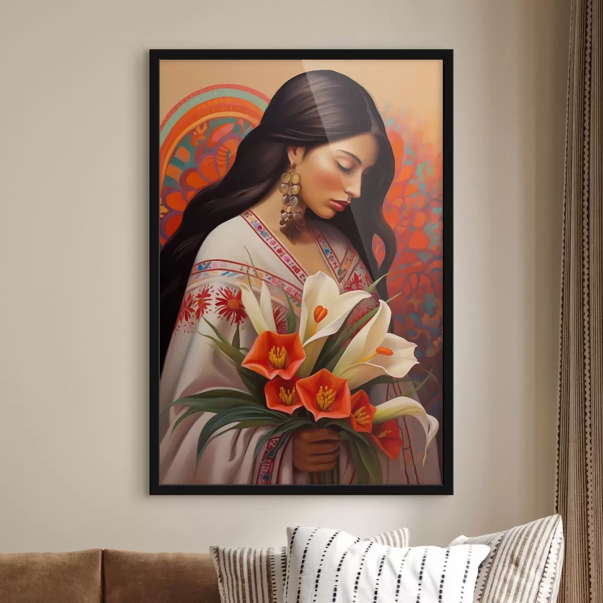 Poster Immagine tradizionale con un bouquet di gigli f43268