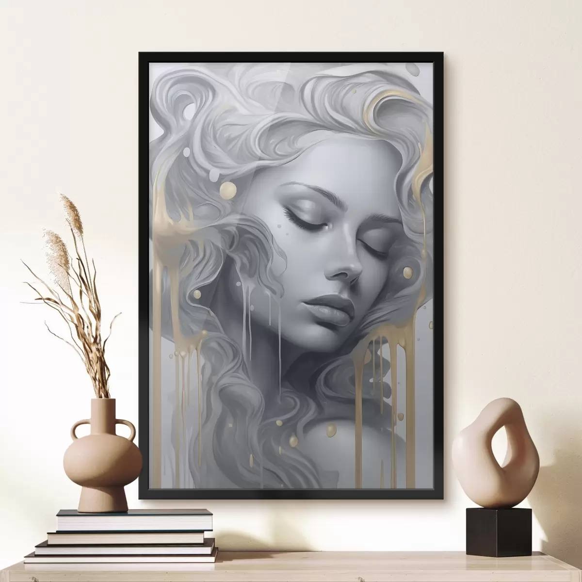 Poster Ritratto con linee morbide f43278