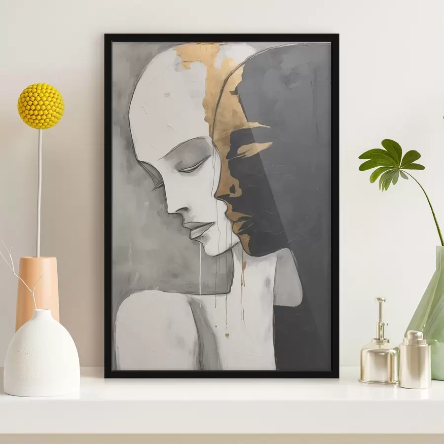 carta da parati Silhouette contrastanti con accenti astratti nr. f43280