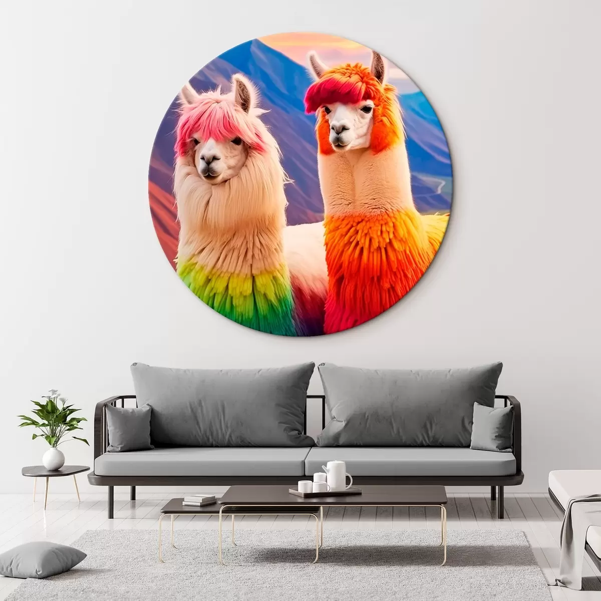 Quadri rotondi Allegri lama arcobaleno r43262