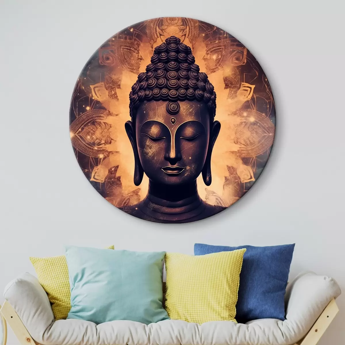 Quadri rotondi Buddha nella radiosità dell'energia r43276