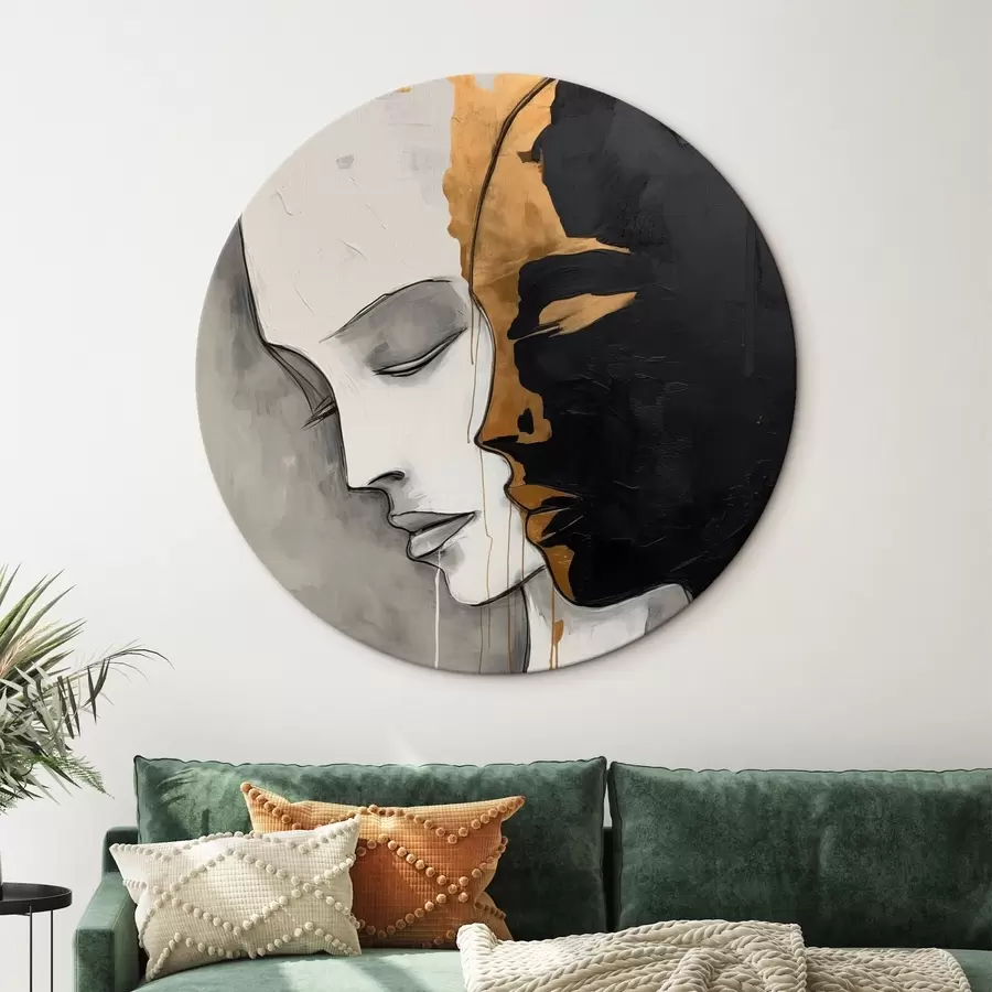 carta da parati Silhouette contrastanti con accenti astratti nr. r43280