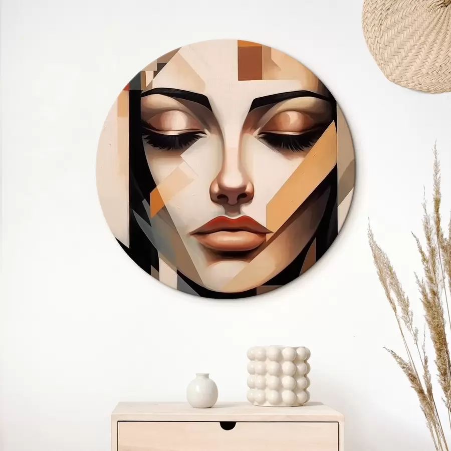 carta da parati Ritratto geometrico in colori caldi nr. r43281