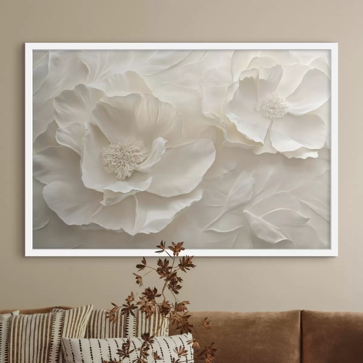 Poster Grandi e ariose peonie bianche f43312