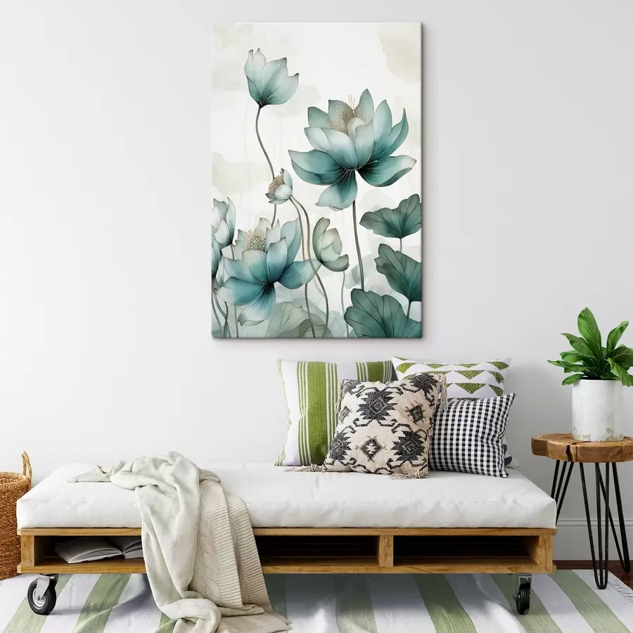 carta da parati Composizione ad acquerello, fiori di loto nr. s43339