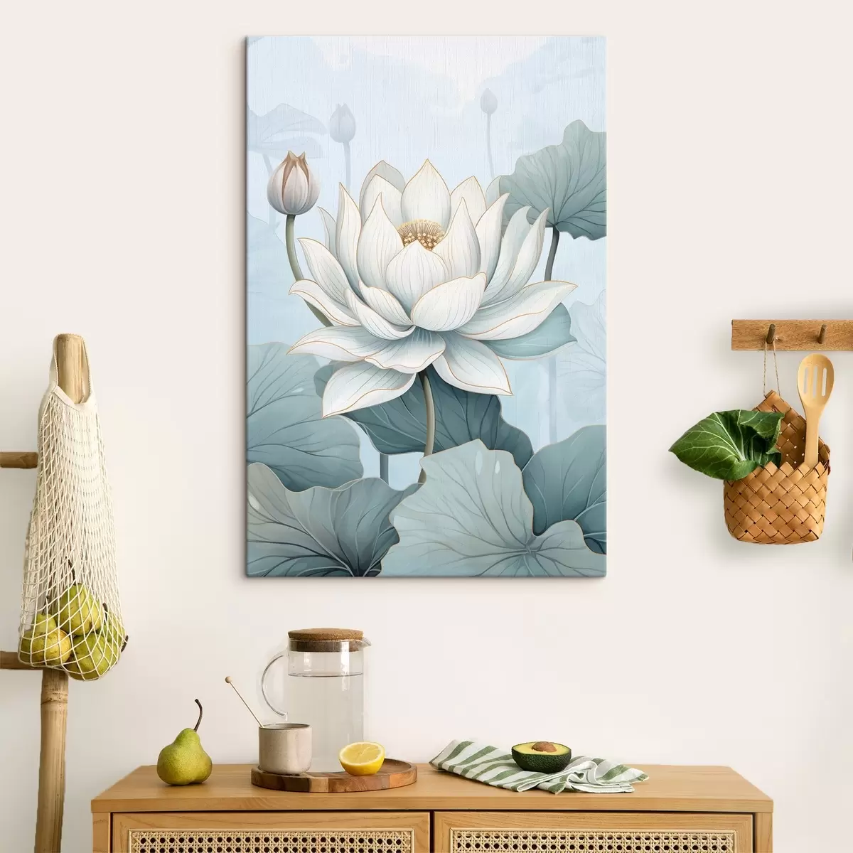 carta da parati Fiori di loto, imitazione dell'acquerello nr. s43340