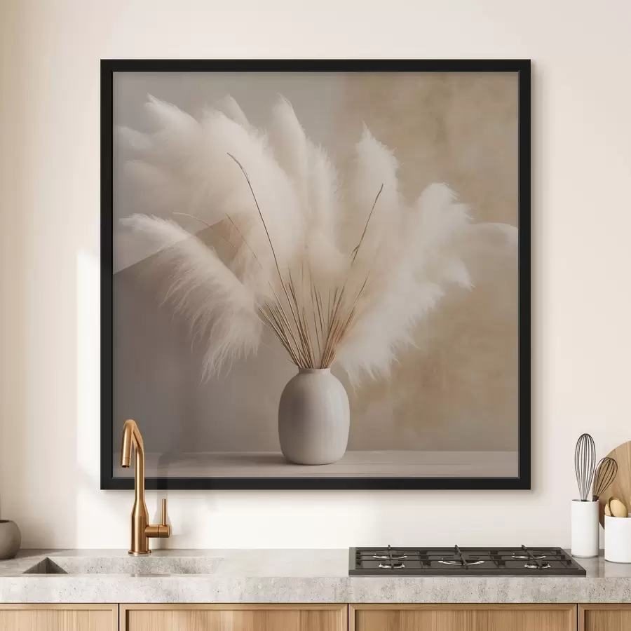 carta da parati Soffici rami di canne in un vaso sul tavolo nr. f43338