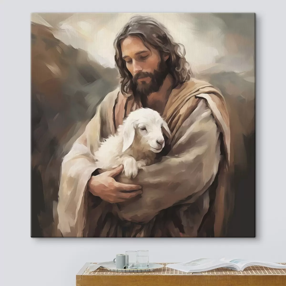 carta da parati Gesù con l'agnello nr. s43356