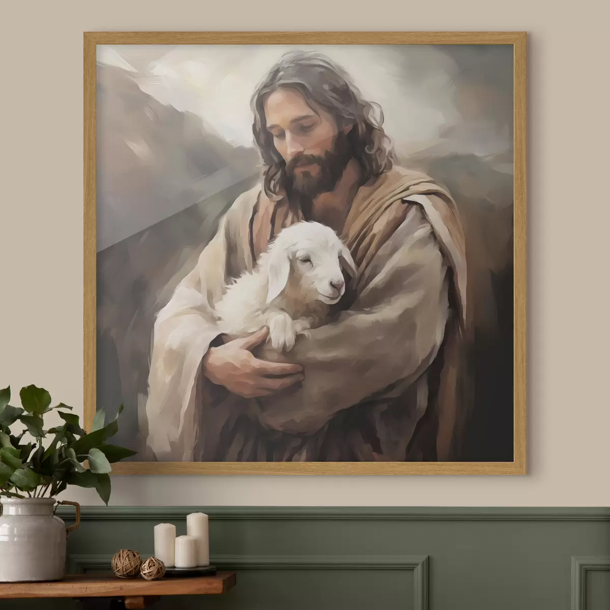 Poster Gesù con l'agnello f43356