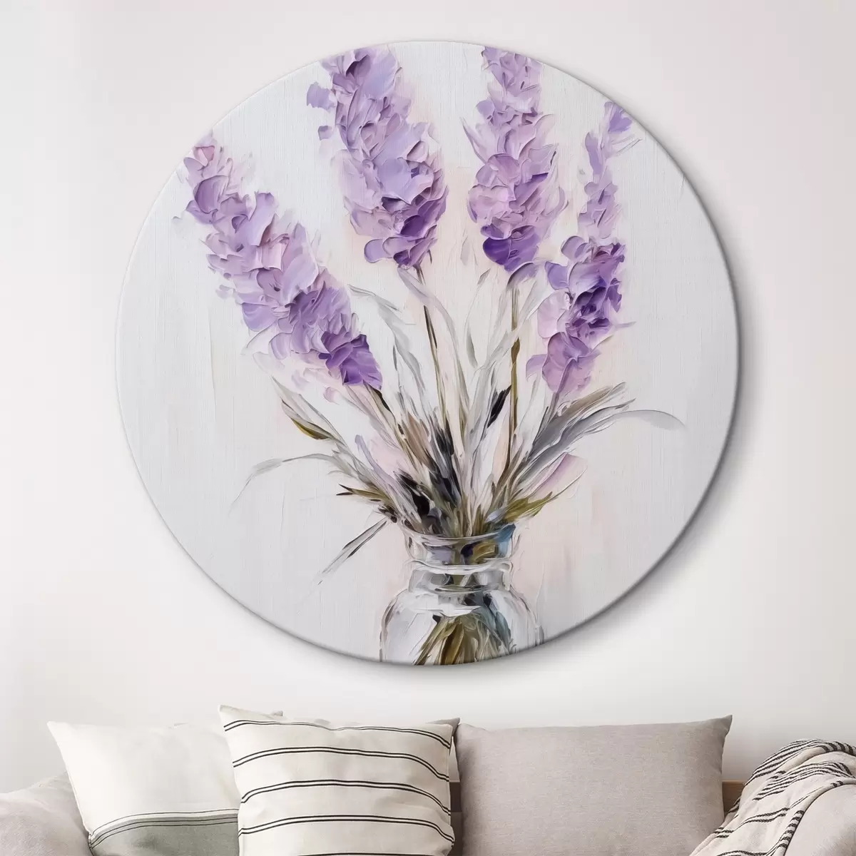 Quadri rotondi Pittura a imitazione di fiori luminosi r43344
