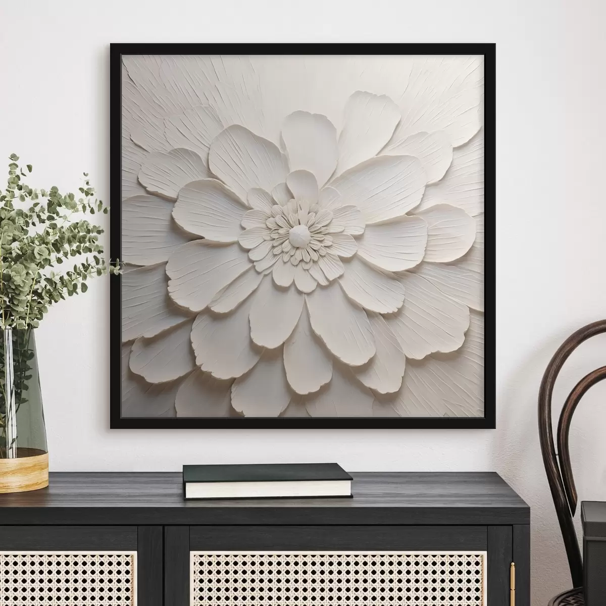 Poster Grande fiore bianco con petali voluminosi f43364