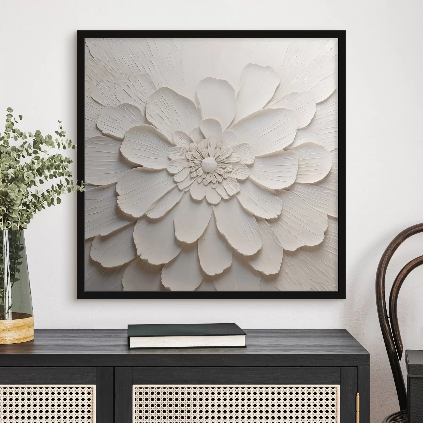 carta da parati Grande fiore bianco con petali voluminosi nr. f43364