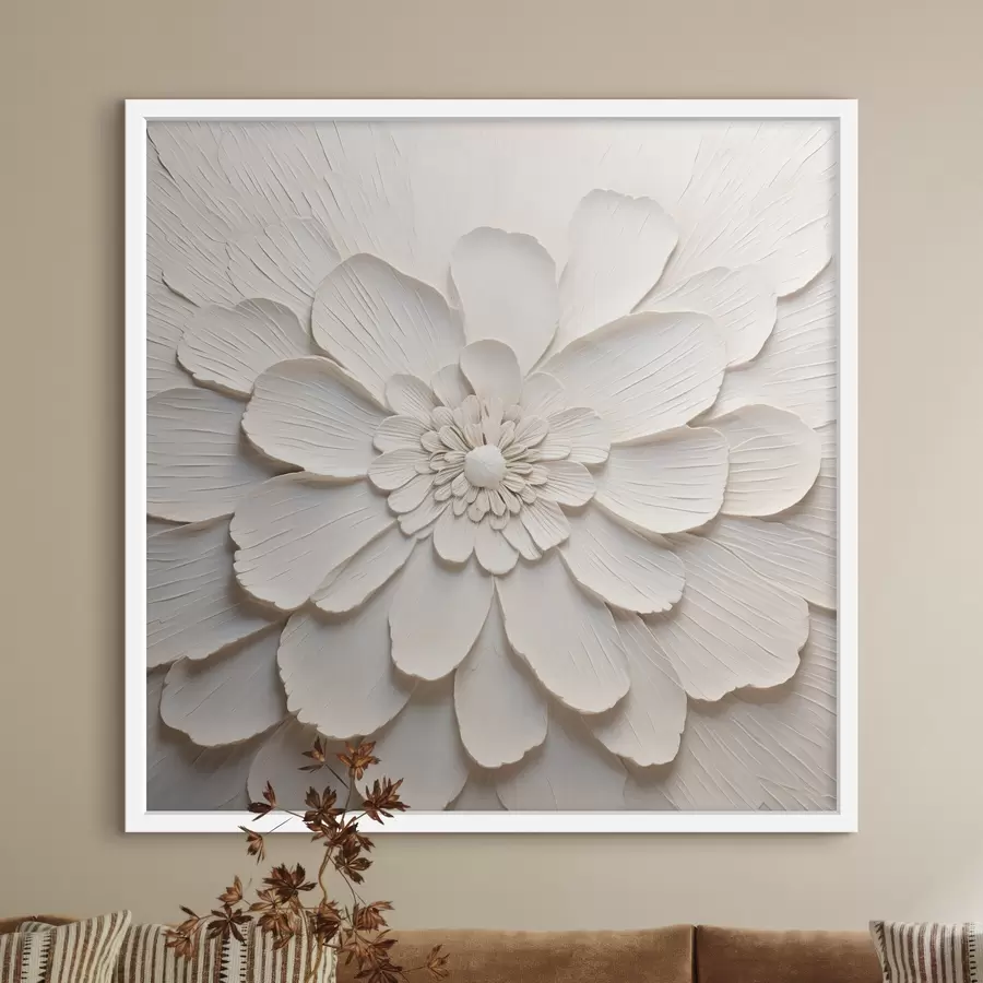 carta da parati Grande fiore bianco con petali voluminosi nr. f43364