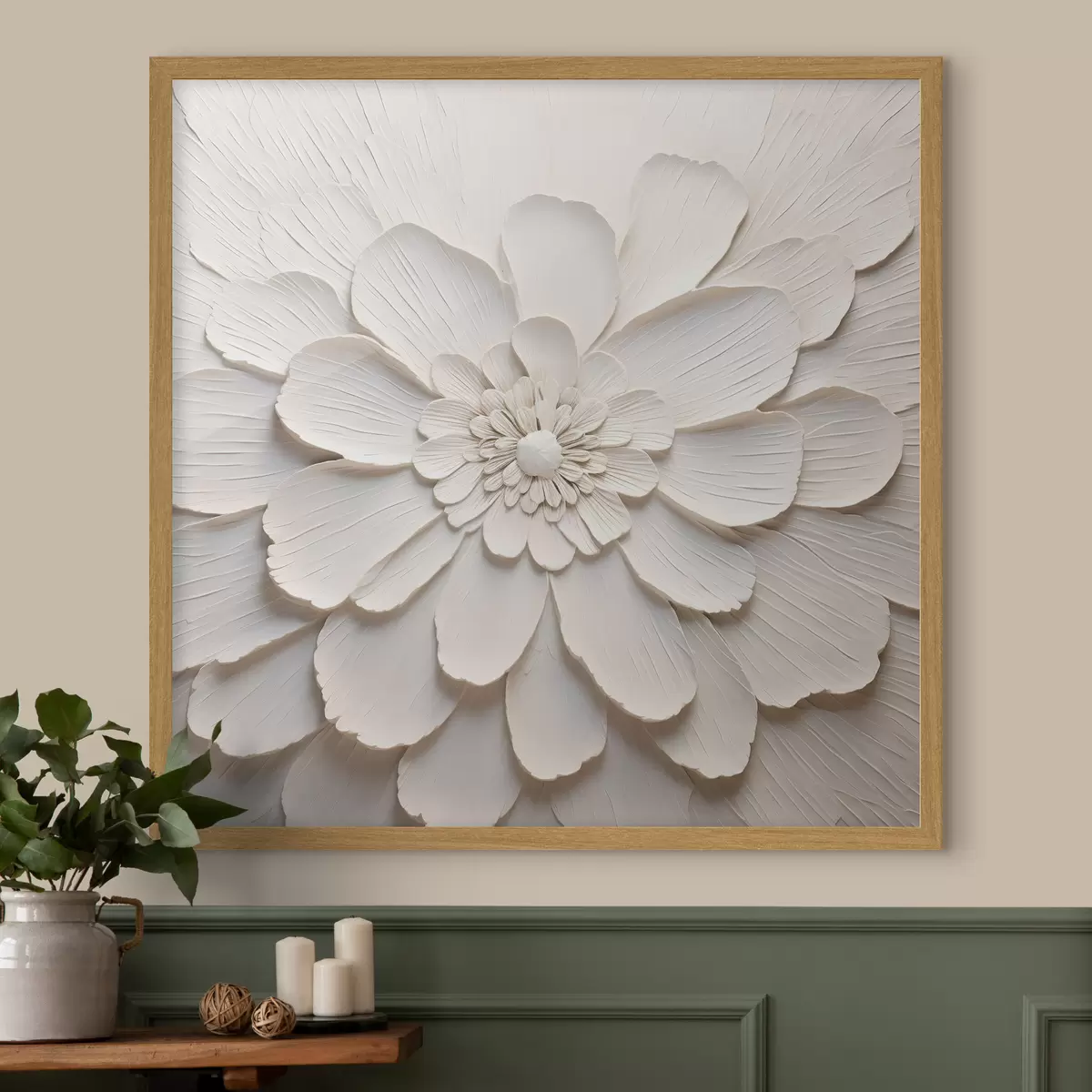 Poster Grande fiore bianco con petali voluminosi f43364