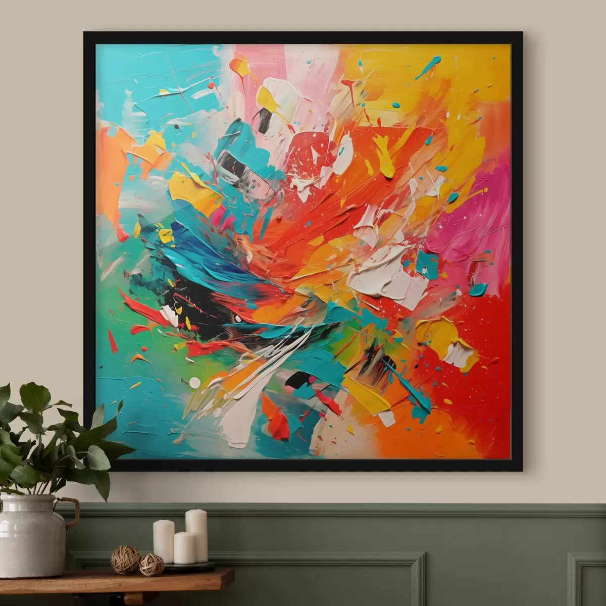 Poster Imitazione astratta e colorata di pennellate f43377