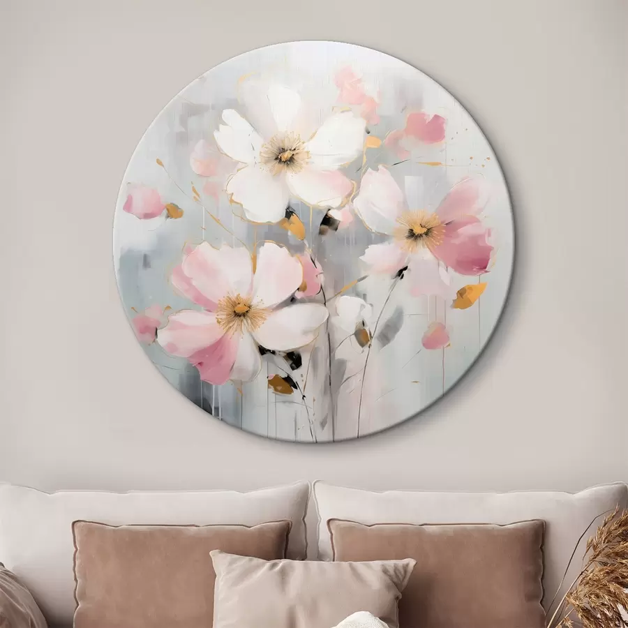 carta da parati Fiori dai toni tenui con grandi pennellate in stile pittorico nr. r43380