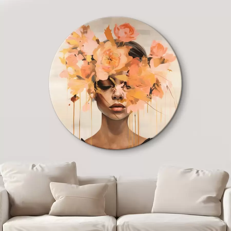 carta da parati Ragazza con pittura sul viso e fiori in testa nr. r43382